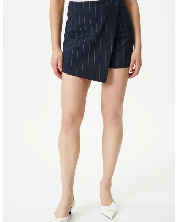 Fusta-pantalon cu dungi, Bleumarin