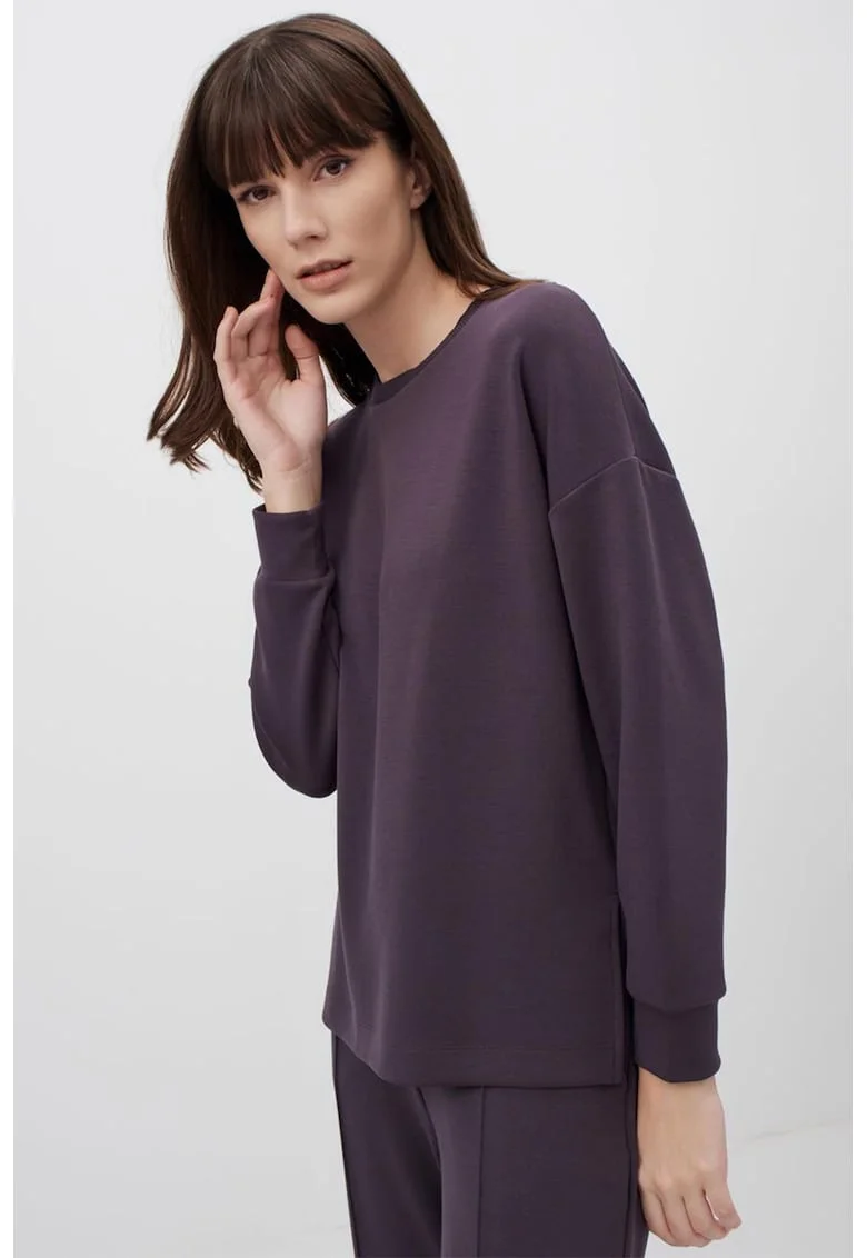 Bluza de trening din amestec de modal cu slituri laterale, Gri antracit