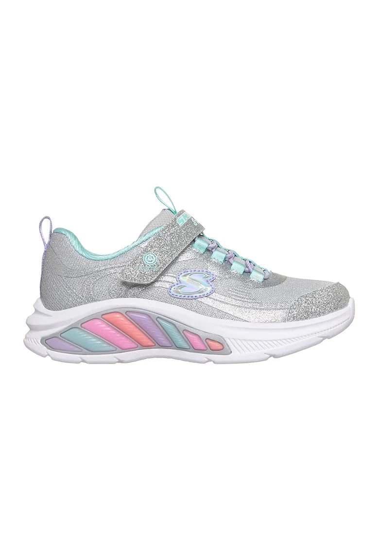 Pantofi sport cu LED Rainbow Cruisers - Glitzy Glo, Albastru aquamarin/Argintiu