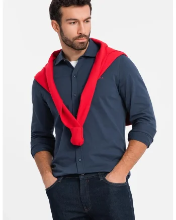 Camasa regular fit de bumbac, Bleumarin