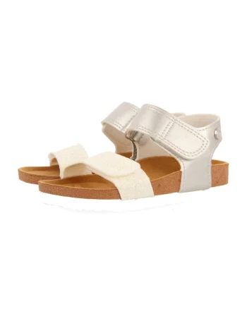 Sandale cu velcro Angwin, Alb/Argintiu