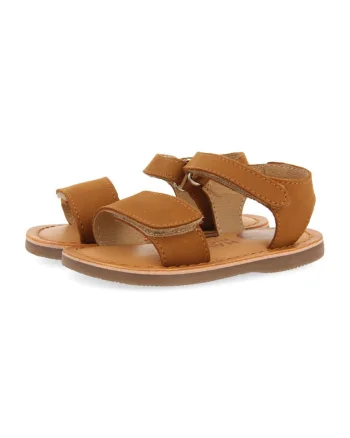 Sandale de piele cu velcro Palmetto, Maro scortisoara