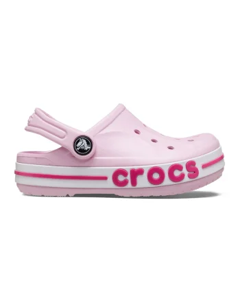Saboti slingback cu logo in relief pe talpa, Alb/Roz pastel