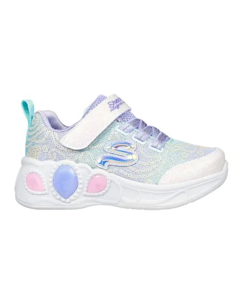 Pantofi sport cu LED-uri Princess Wishes, Alb/Lila/Verde menta