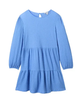 Rochie evazata si texturata, Albastru lavanda