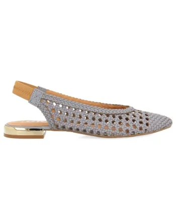 Pantofi slingback de piele, Albastru deschis