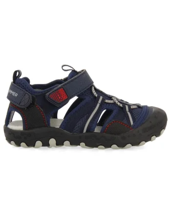 Sandale cu velcro si decupaje Emance 27585, Bleumarin