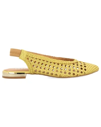 Pantofi slingback de piele, Galben pai