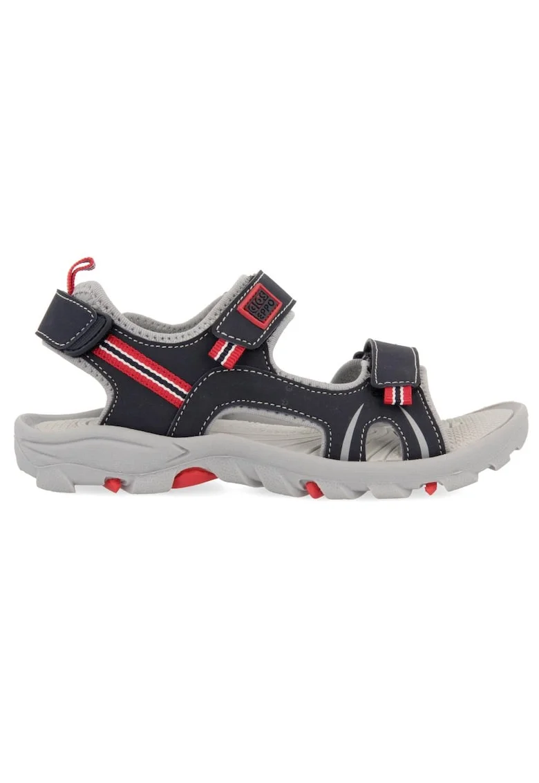 Sandale cu velcro si detalii contrastante, Bleumarin