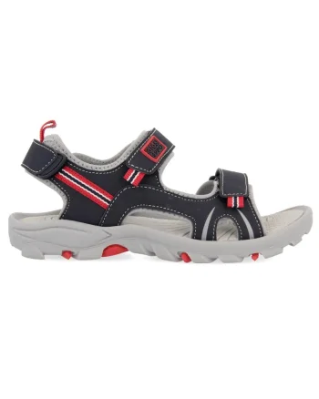 Sandale cu velcro si detalii contrastante, Bleumarin
