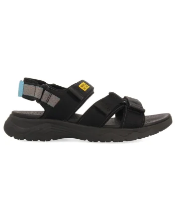 Sandale cu velcro, din material textil, Negru