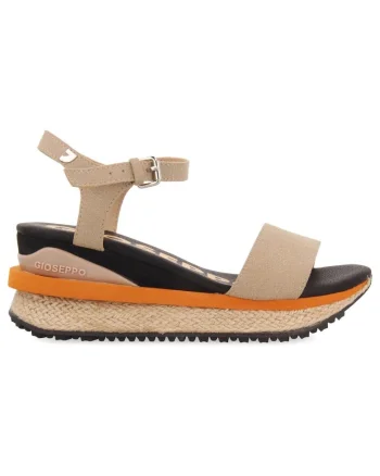 Sandale wedge de piele ecologica BENAY 27675, Negru/Bej
