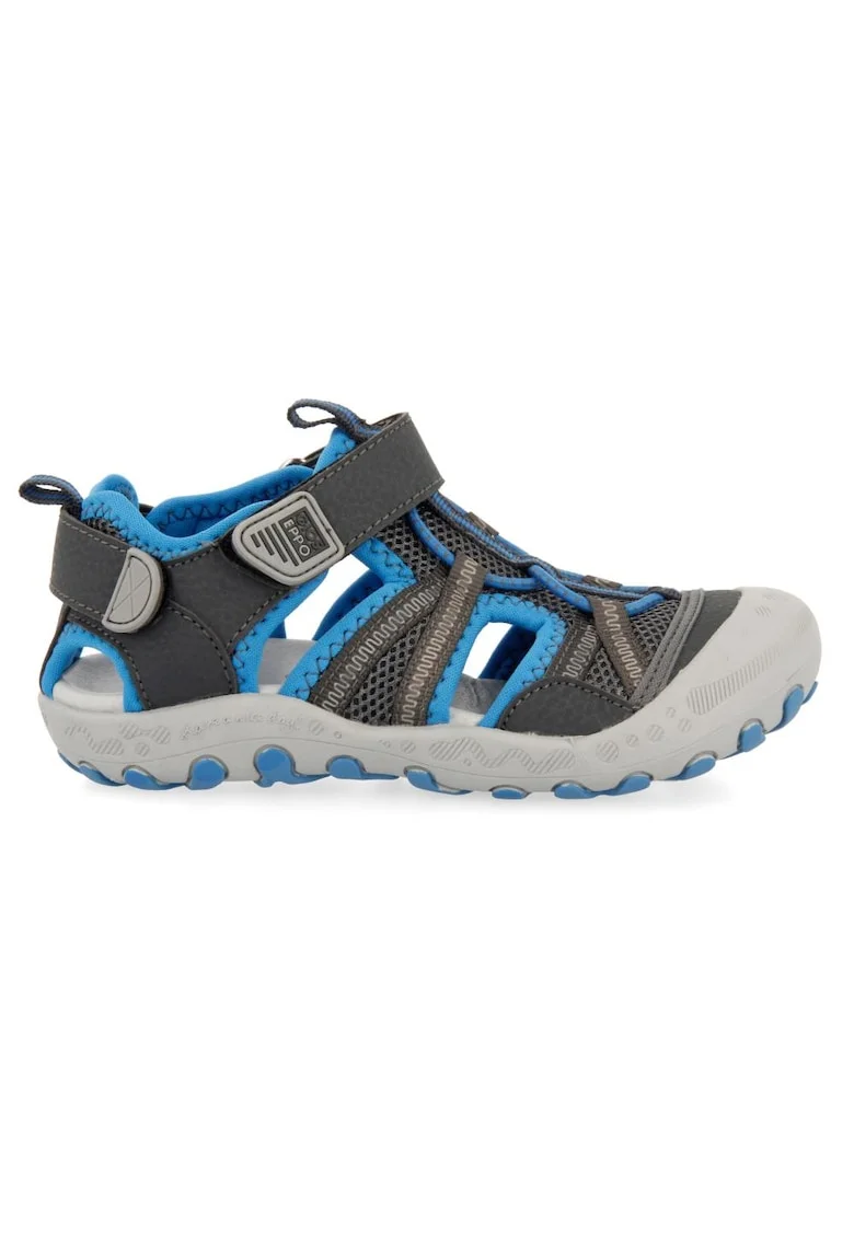 Sandale cu inchidere velcro, Albastru/Gri inchis
