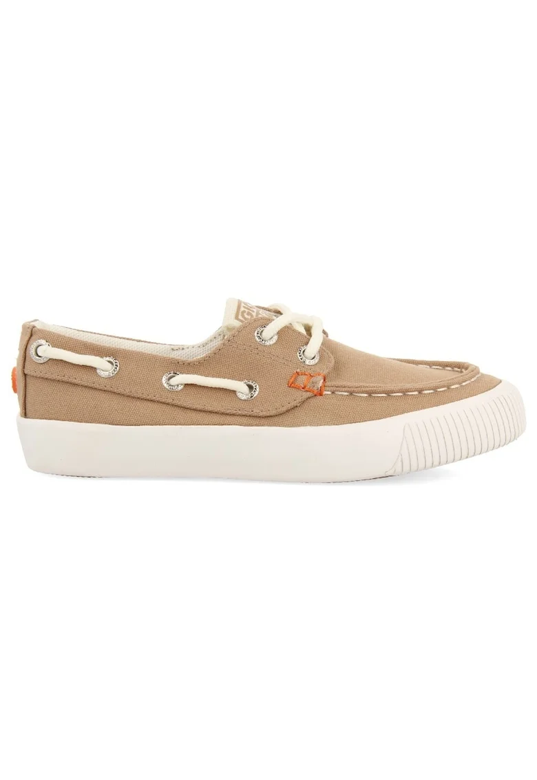 Pantofi boat din material textil, Bej