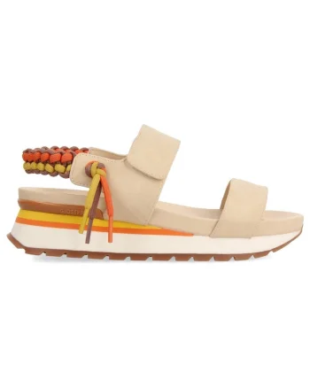 Sandale slingback uni, Galben/Portocaliu/Bej