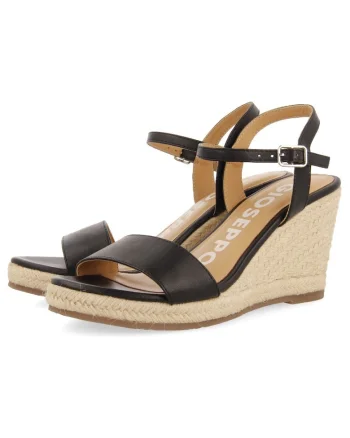 Sandale-espadrile de piele, Negru