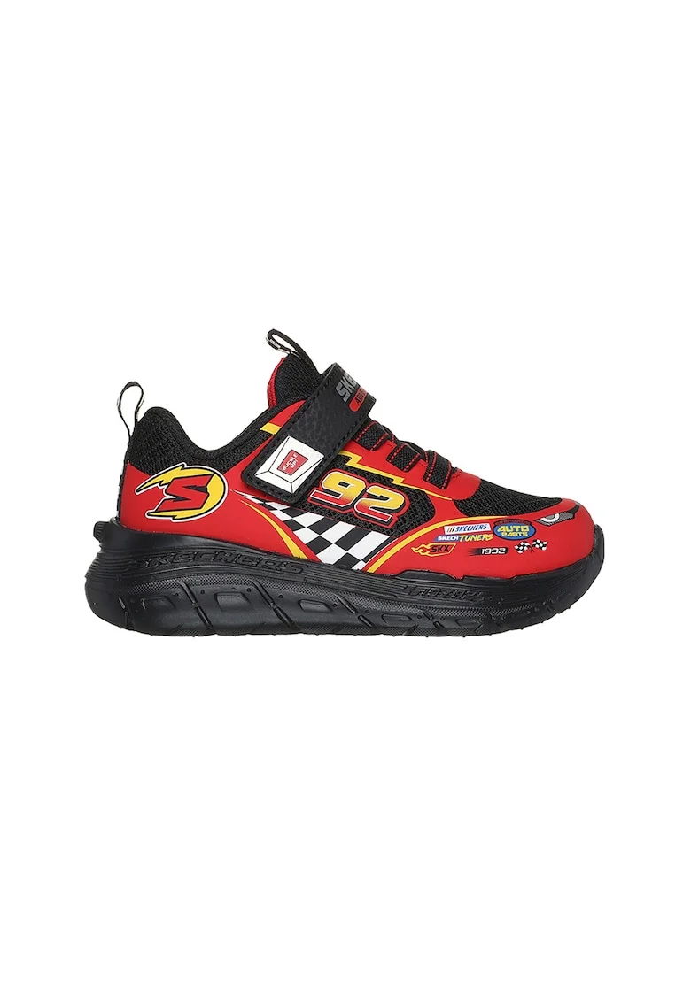Pantofi sport cu velcro Skech Tracks, Rosu/Negru