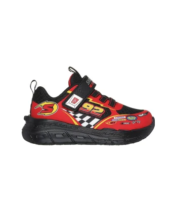 Pantofi sport cu velcro Skech Tracks, Rosu/Negru