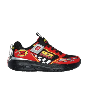 Pantofi sport cu velcro Skech Tracks, Rosu/Negru/Portocaliu