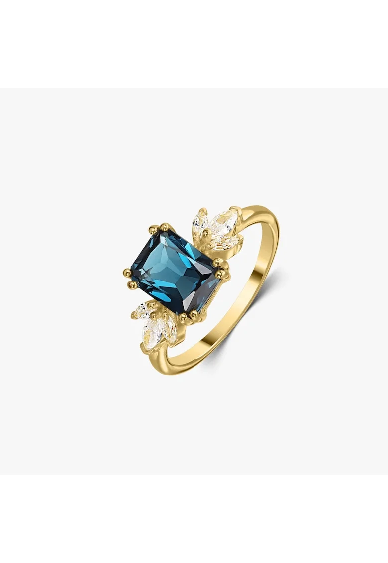 Inel din argint Golden Faerie - Topaz Blue London