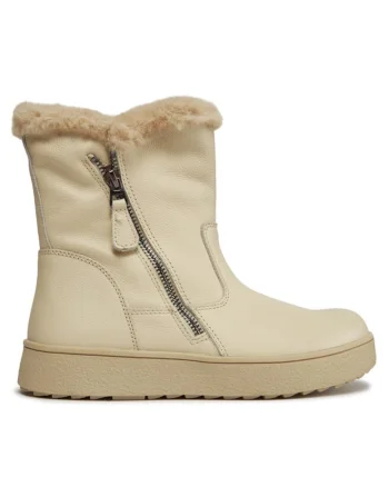 Botine dama  303529291, Piele naturala, Bej