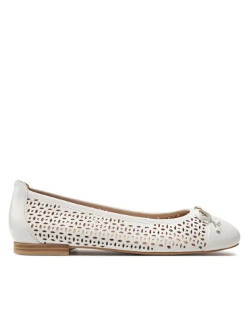Balerini  303662059, Piele naturala, Alb, Alb