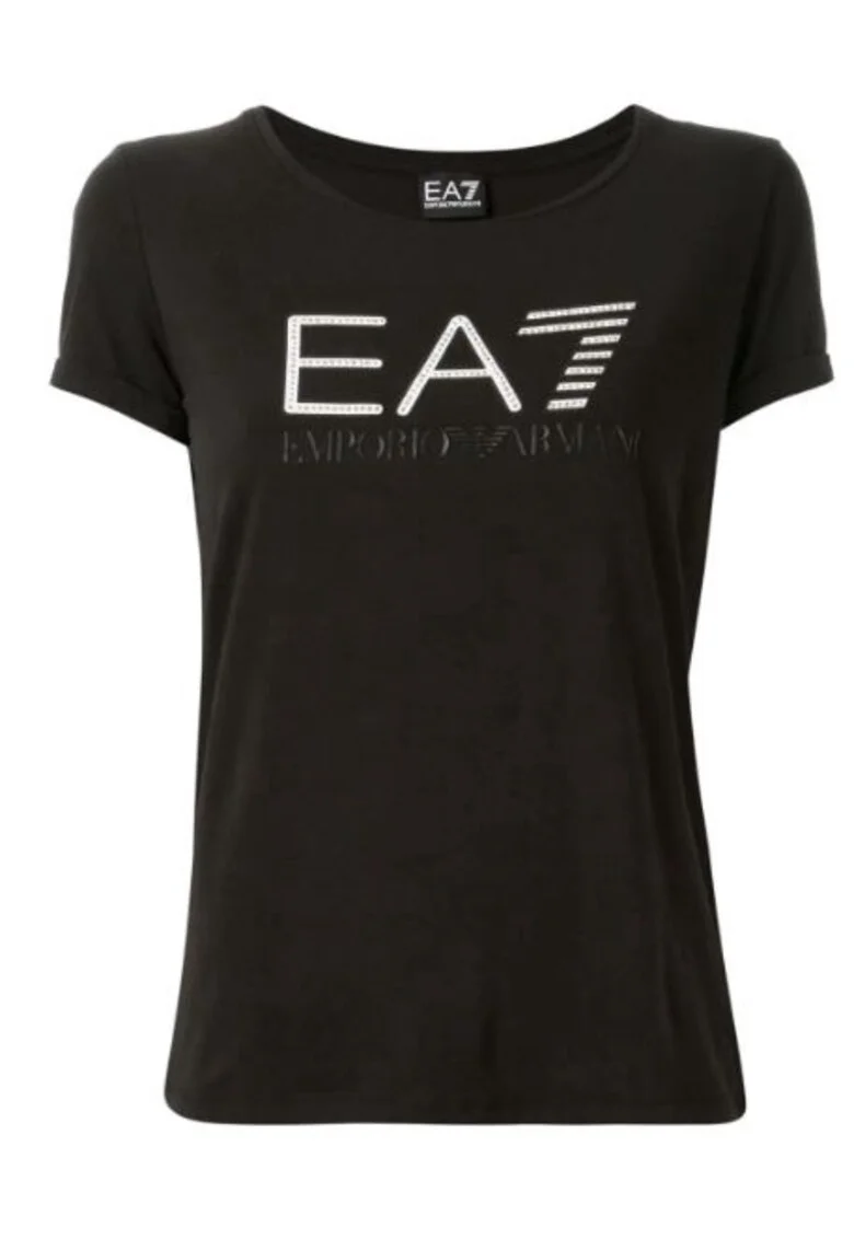 Tricou cu decolteu la baza gatului si logo,