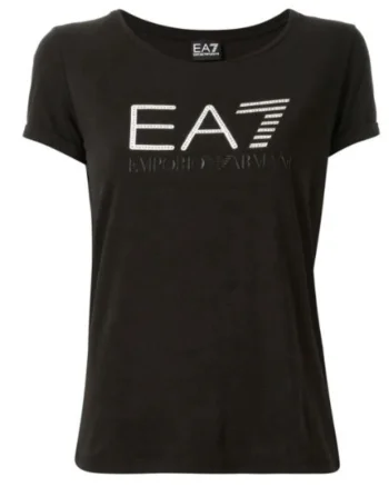 Tricou cu decolteu la baza gatului si logo,