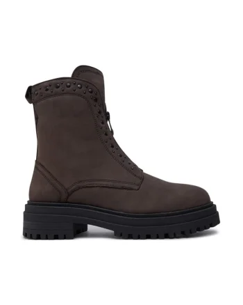 Botine dama,  44395, Piele naturala, Gri