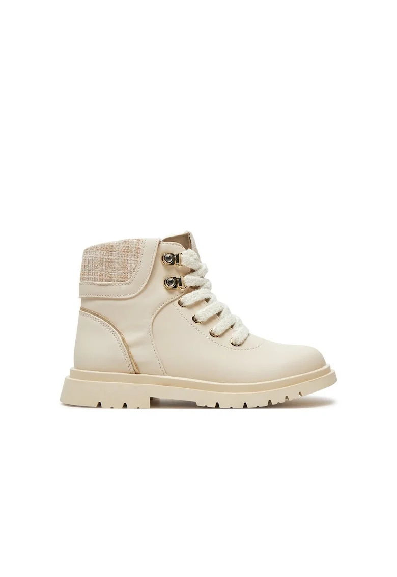 Ghete copii,  87425, Piele naturala, Ecru