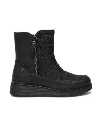 Botine dama,  51488, Piele ecologica, Negru