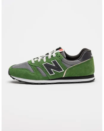 Pantofi sport 373 cu insertii din piele intoarsa, Gri/Verde englez