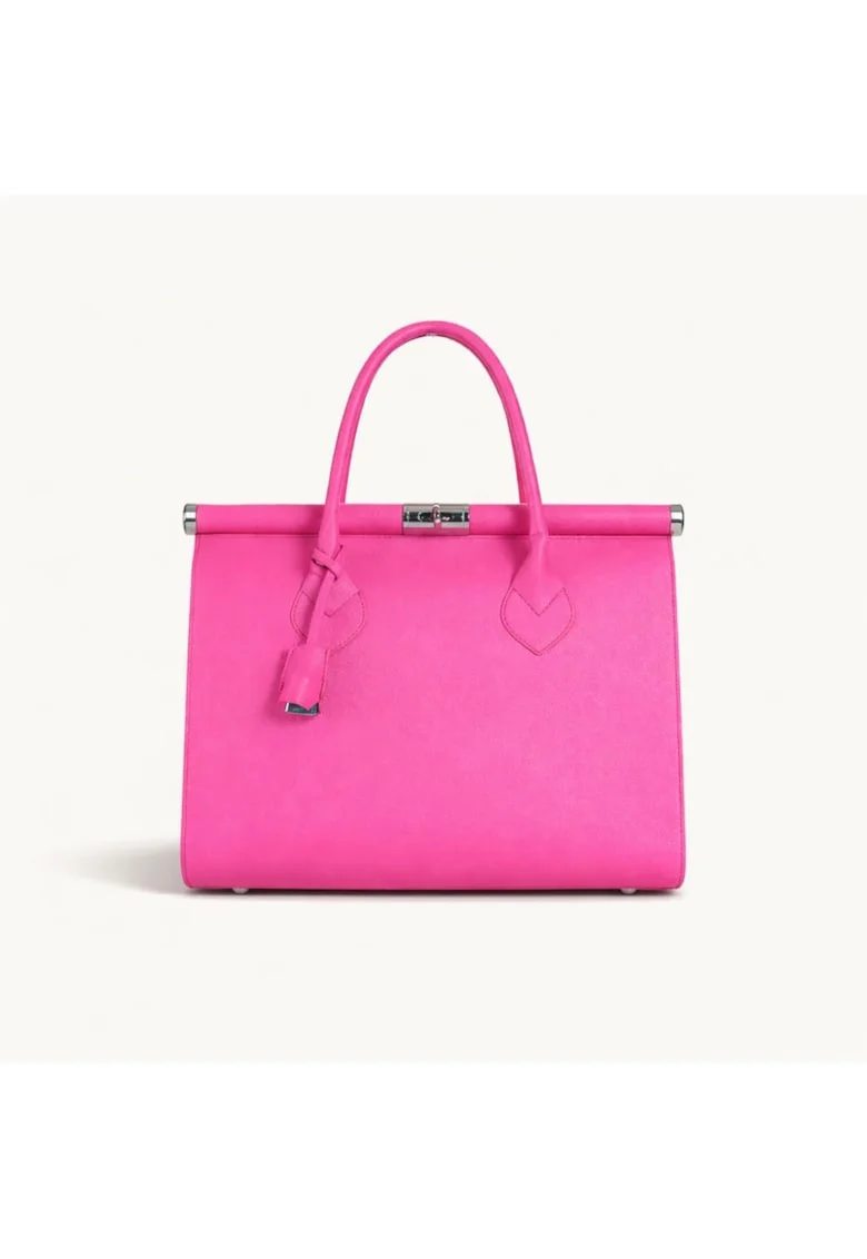 Geanta dama Allegra, piele naturala,, Fucsia