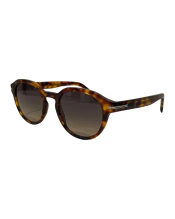 Ochelari de soare rotunzi cu animal print, Maro inchis/Portocaliu inchis
