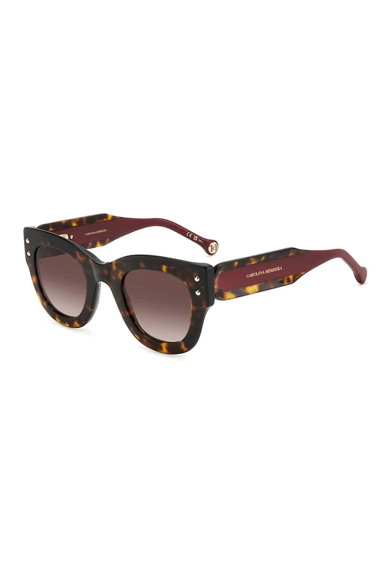 Ochelari de soare cat-eye cu logo, Visiniu/Negru/Portocaliu inchis