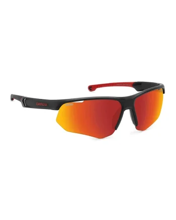 Ochelari de soare wrap cu lentile oglinda, Negru carbon