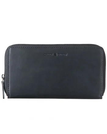 Portofel dama piele naturala negru 19.5 x 10.5 x 2.5 cm, Pure Black,
