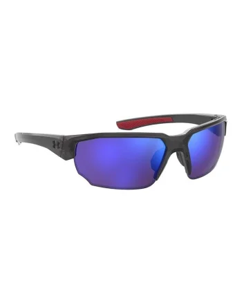Ochelari de soare wrap cu model unisex, Rosu vintage/Gri antracit