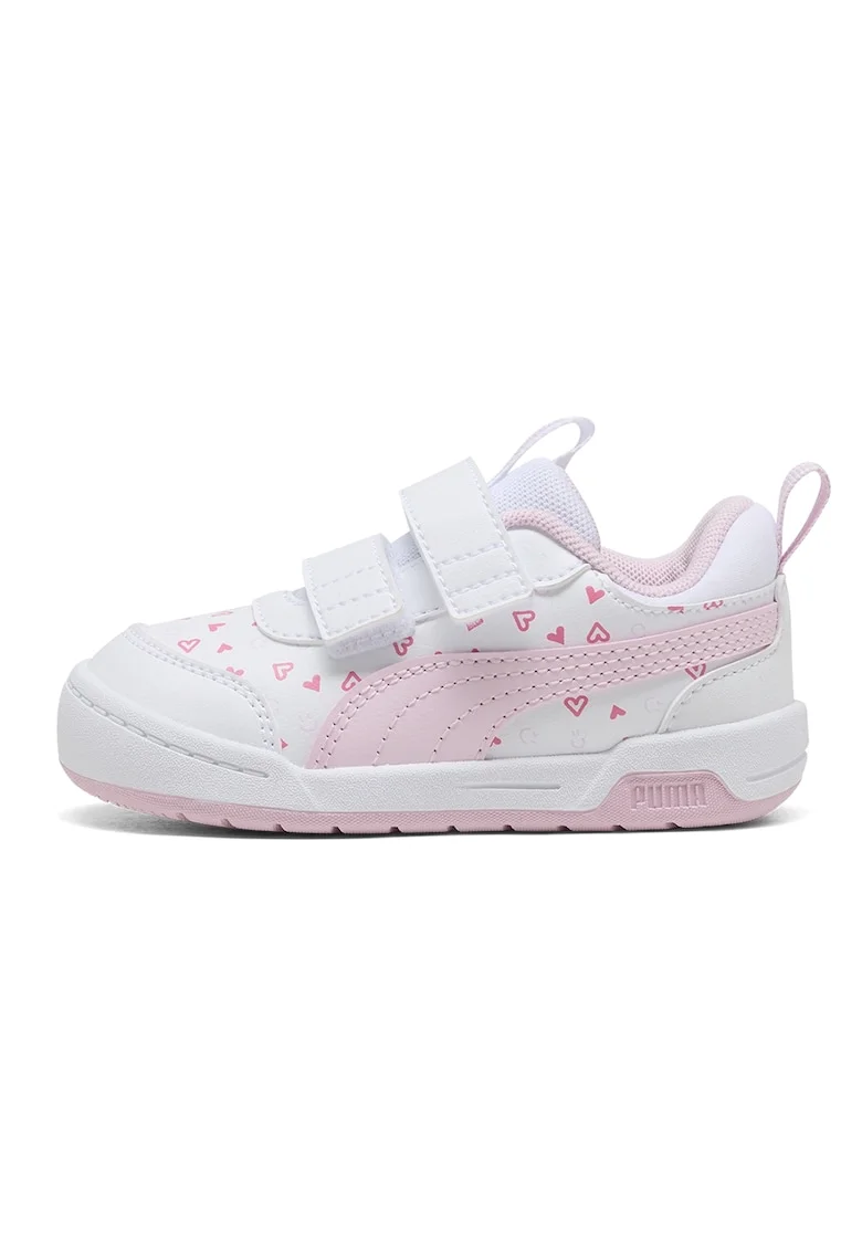Pantofi sport Multiflex 2 Hearty din piele ecologica cu imprimeu inimi, Roz pastel/Alb optic