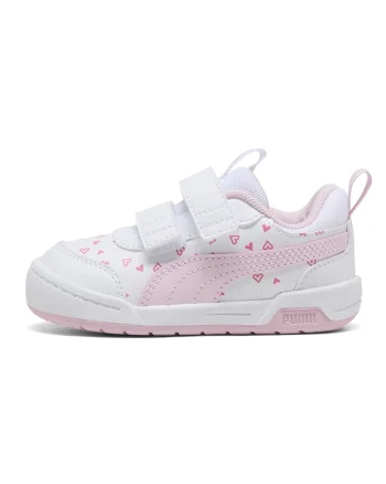 Pantofi sport Multiflex 2 Hearty din piele ecologica cu imprimeu inimi, Roz pastel/Alb optic