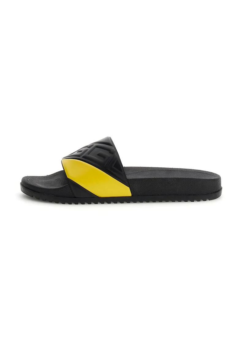 Papuci cu model, Negru/Galben sofran