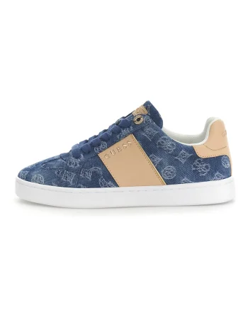 Pantofi sport din denim cu garnituri din piele ecologica, Albastru