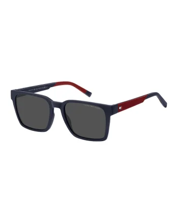 Ochelari de soare dreptunghiulari cu lentile uni, Gri carbune/Rosu vintage