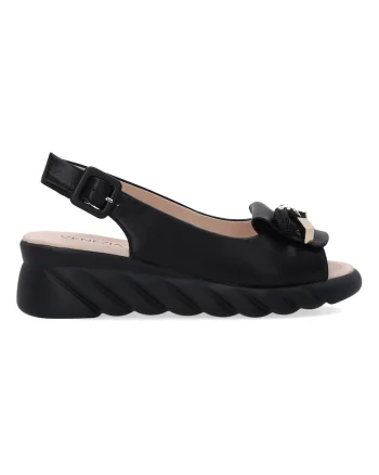 Sandale slingback din piele cu talpa wedge
