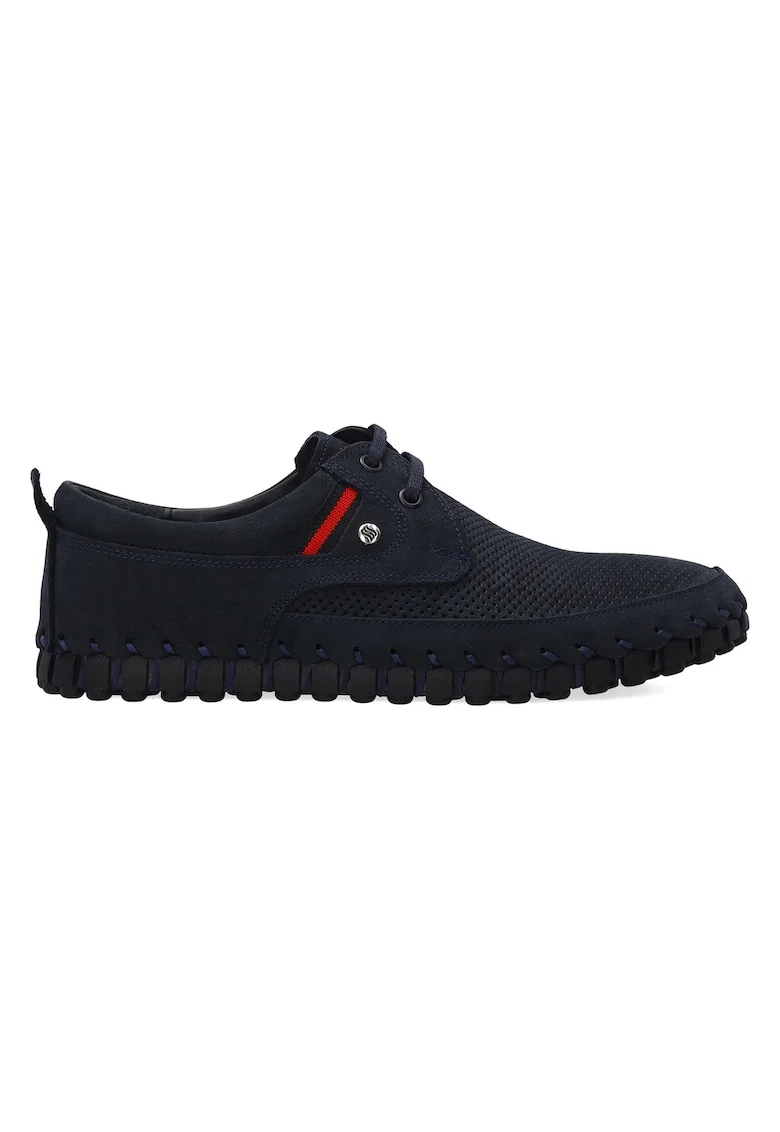 Pantofi casual din plasa si piele nabuc