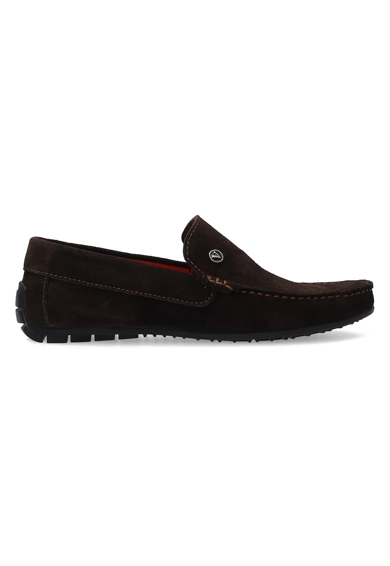 Pantofi loafer driver uni din piele intoarsa