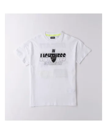 Tricou baieti cu imprimeu, Alb