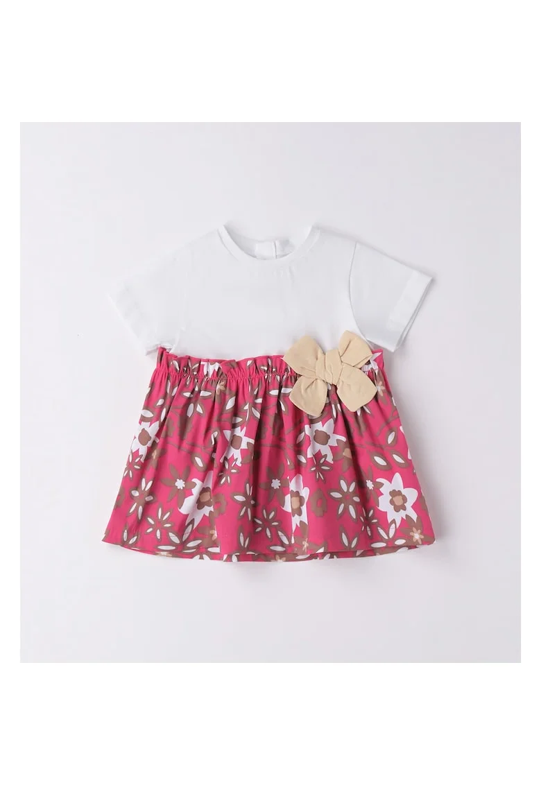 Rochie cu imprimeu pentru fete nou nascut,  3.6760, Alb/Roz