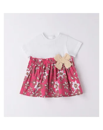 Rochie cu imprimeu pentru fete nou nascut,  3.6760, Alb/Roz