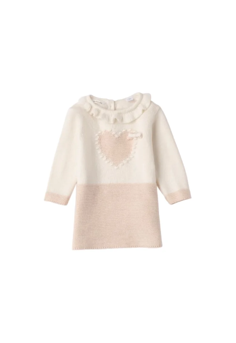 Rochie Tricotata  din Bumbac si Lana cu Inimioara